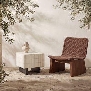 Moe's Farren Outdoor Side Table in Cream Concrete
