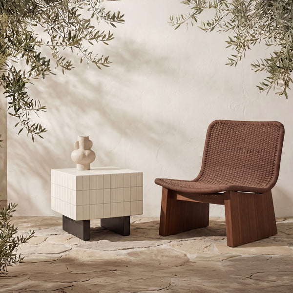 Moe's Farren Outdoor Side Table in Cream Concrete