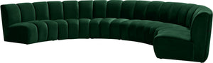 Lynda 6pc. Modular Sectional In Green Velvet