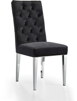 Pauline Dining Chair In Black Velvet