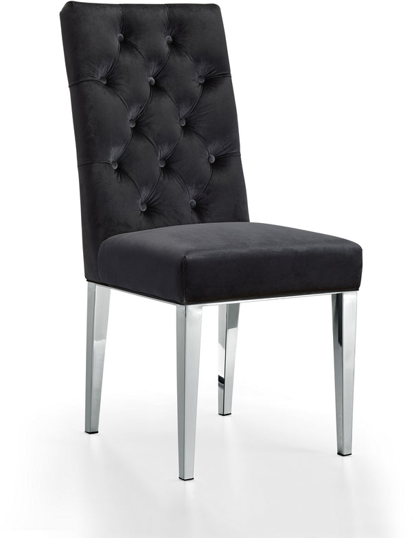 Pauline Dining Chair In Black Velvet