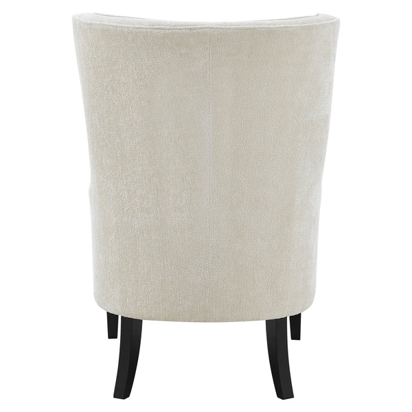 Clementine Fabric Wing Accent Arm Chair In Opus Cream