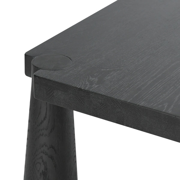 Atrop Solid Oak Dining Table - Ink Black Finish