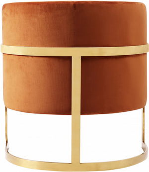 Dallas Accent Chair In Cognac Velvet
