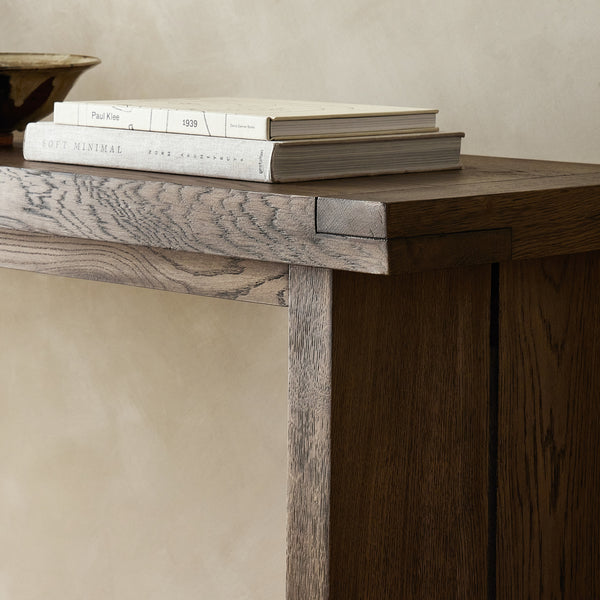 Warby Console Table in Worn Oak Veneer