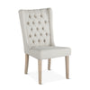 Lara Off-White Linen Dining Chair with Napoleon Legs