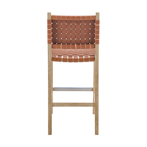 Marco Faux Leather Counter Stool Drift Wood Frame, Ochre Brown 