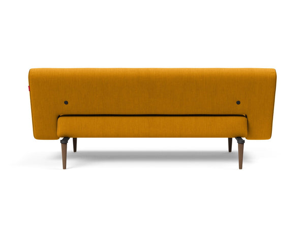 UNFURL SOFA BED in ELEGANCE BURNED CURRY FABRIC WITH Dark Wood LEGS 507