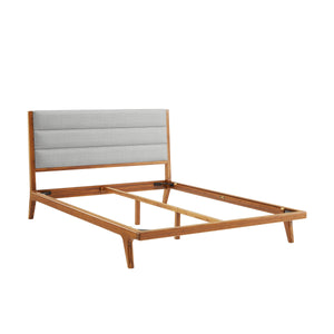 Mercury Upholstered Queen Platform Bed, Amber