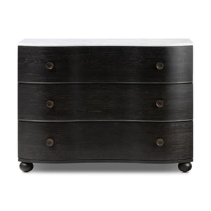 Tiago Marble Chest - Distressed Black