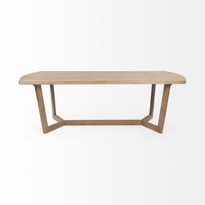 Denver 91.5x38 Rectangular Brown Solid Wood Top & Base Dining Table