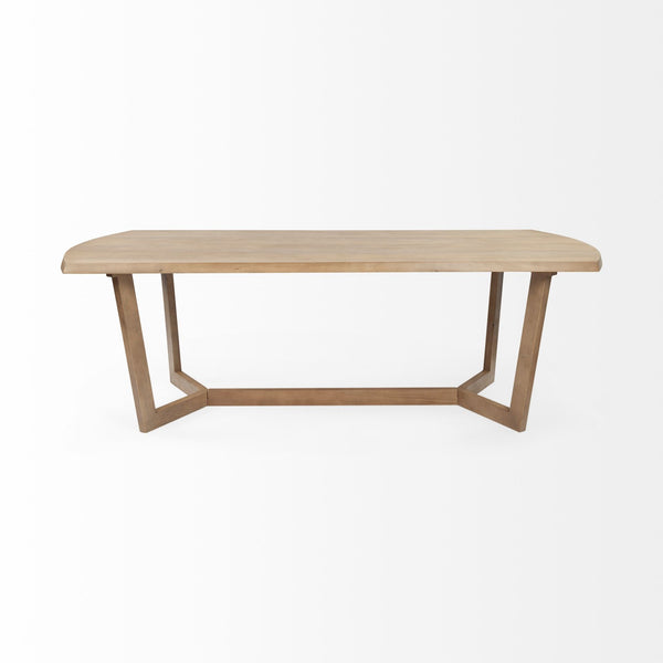 Denver 91.5x38 Rectangular Brown Solid Wood Top & Base Dining Table