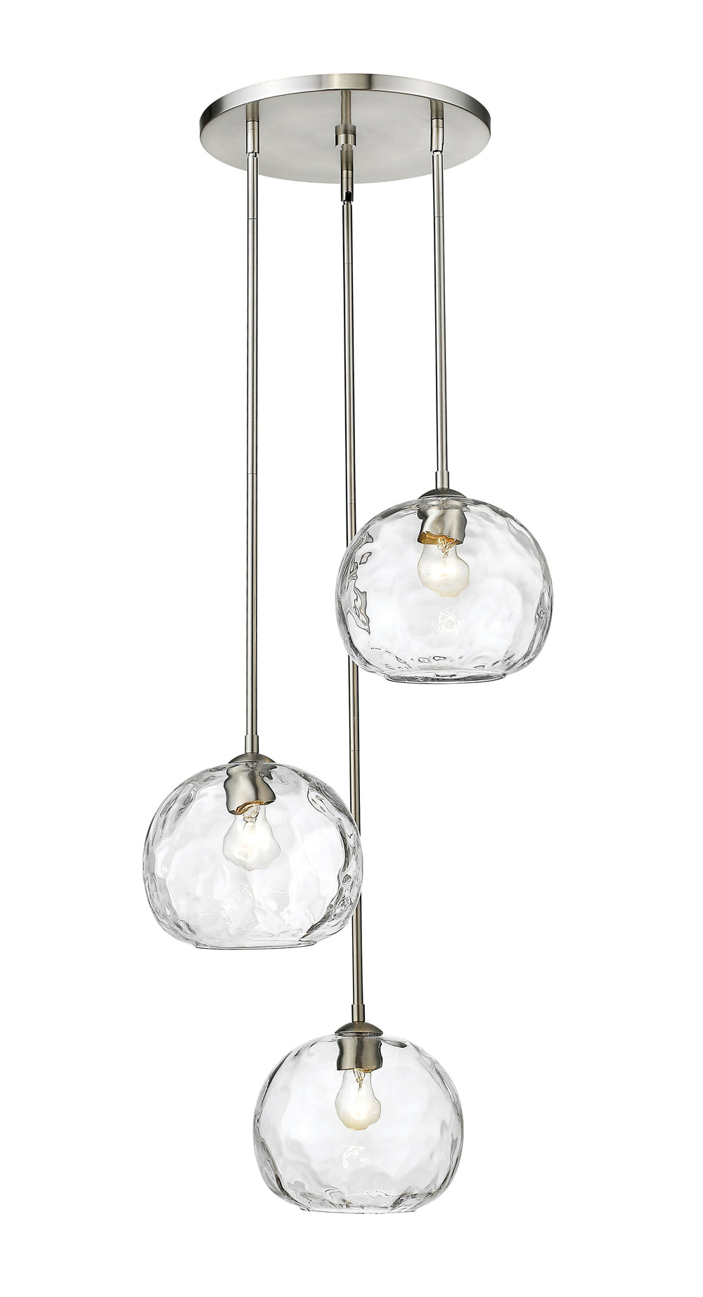 Chloe 3 Light Pendant in Brushed Nickel Finish