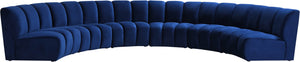 Lynda 6pc. Modular Sectional In Navy Velvet