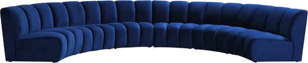Lynda 6pc. Modular Sectional In Navy Velvet