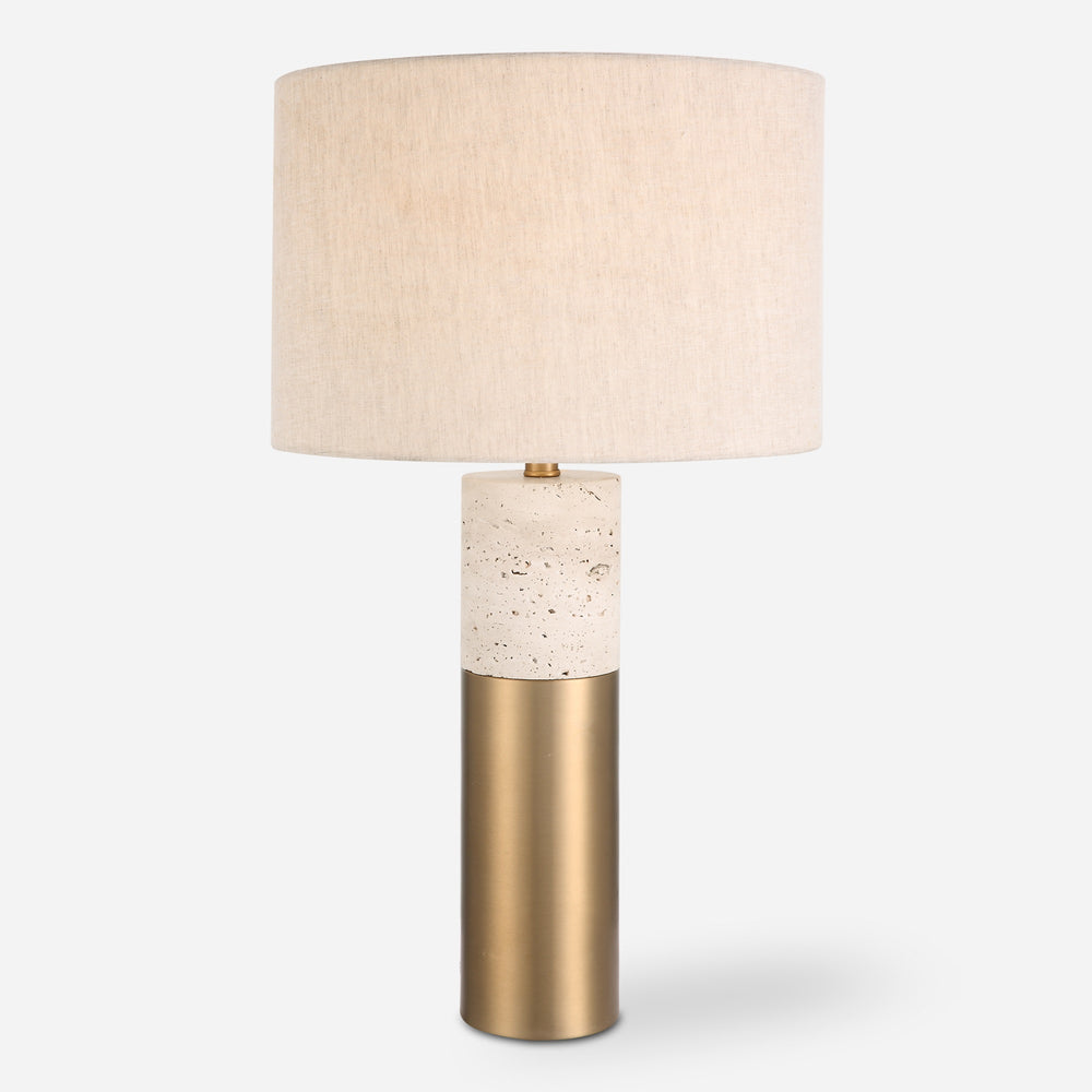 Gravitas Elegant Brass & Stone Lamp