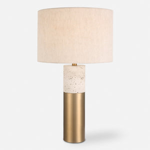 Gravitas Elegant Brass & Stone Lamp
