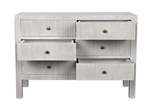 Conrad 6-Drawer Mahogany and Veneer Dresser in White Wash