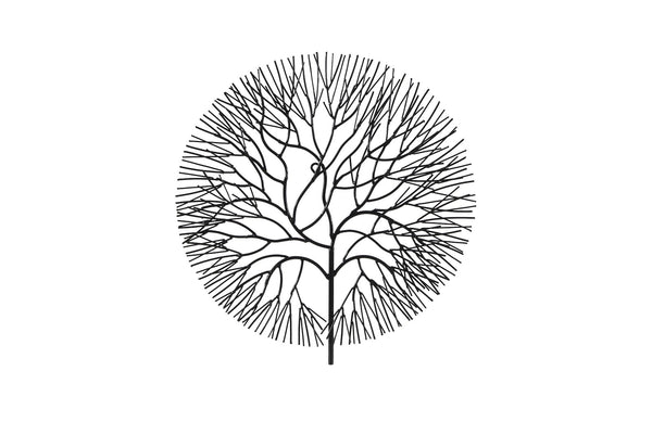 Wire Tree Wall Art, Smallall, Circle, Metal, Black
