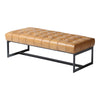 Moe's Wyatt Leather Bench Tan with Iron Frame