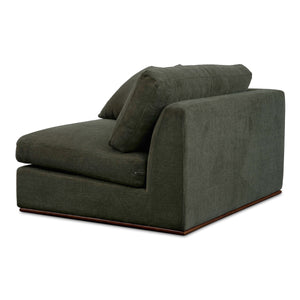 Moe's Rue Left Arm Facing Chair in Deep Green
