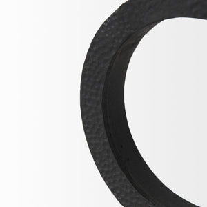 Rafiki Two Blackened Hammered Finish Metal Conjoined Circles