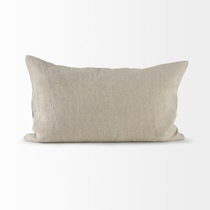 Raquel 13L x 21W Beige and Black Fabric Plaid Decorative Pillow Cover
