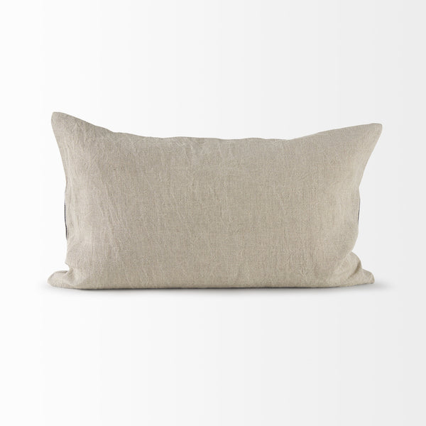 Raquel 13L x 21W Beige and Black Fabric Plaid Decorative Pillow Cover