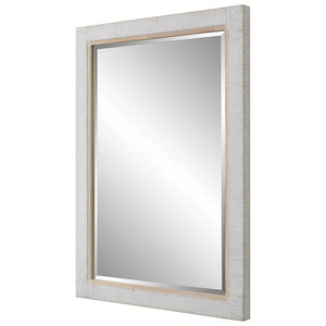 Cape Whitewashed Rattan Mirror