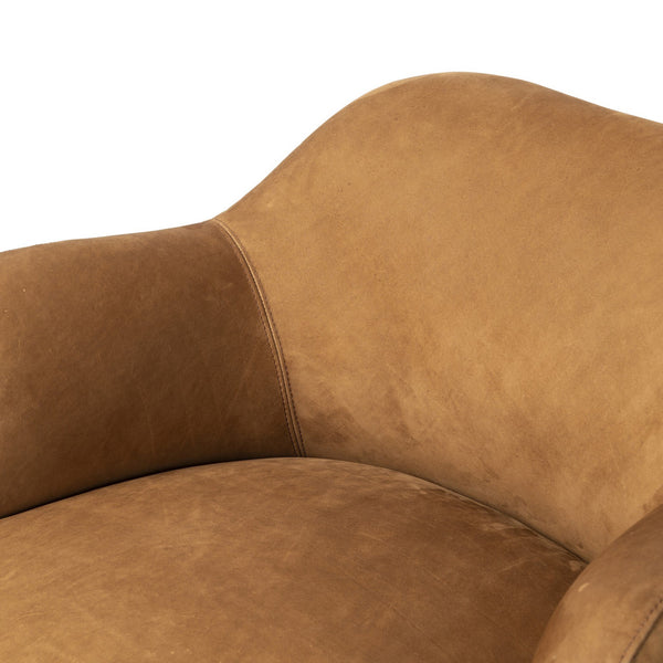 Julius Swivel Chair In Nubuck Cognac