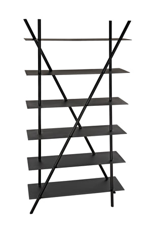 Siddhartha Industrial Steel Bookcase in Matte Black