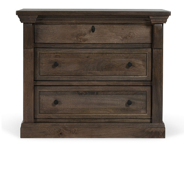Adelaide Solid Wood 3-Drawer Nightstand - Cocoa Brown