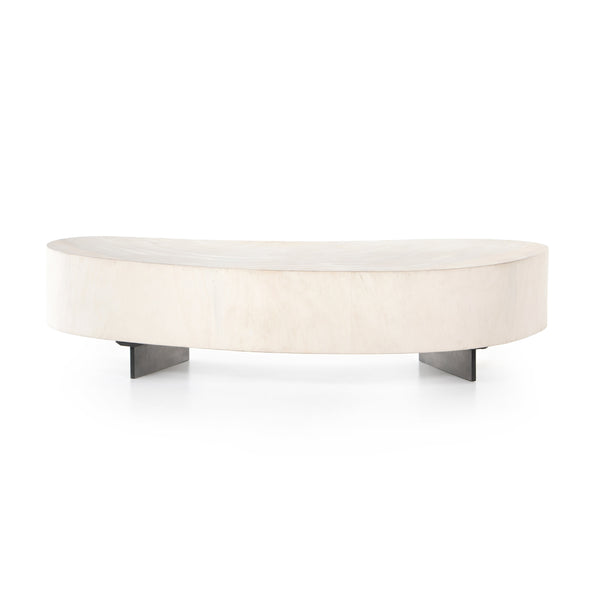 Avett Coffee Table Short Piece In Bleached
