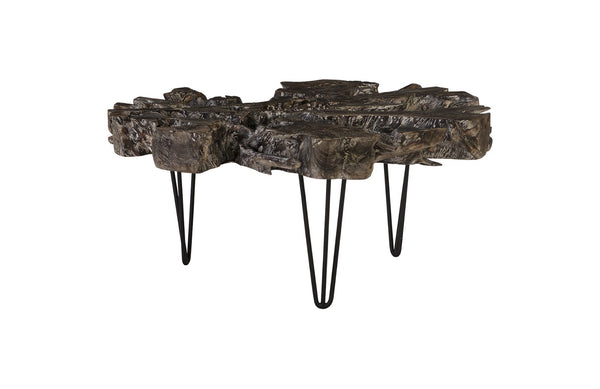 Round Top Coffee Table, Black Wash