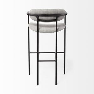 Parker Gray Fabric Seat Black Metal Bar Stool