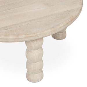 Adir Solid Wood Round Coffee Table - Cream
