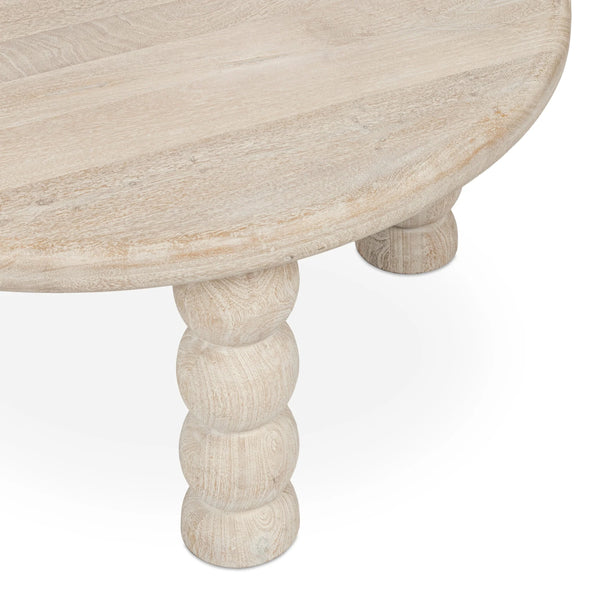 Adir Solid Wood Round Coffee Table - Cream