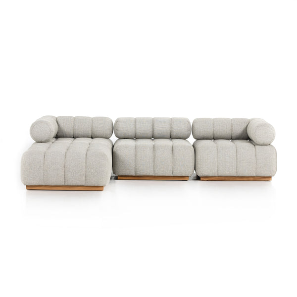 Roma Outdoor 3pc Sectional W/Ottoman In Ash