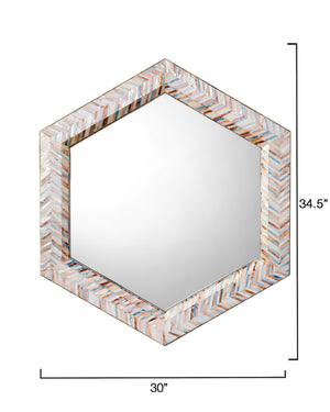 Academy Mother of Pearl Hexagon Wall Mirror