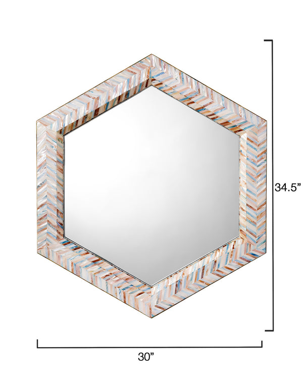 Academy Mother of Pearl Hexagon Wall Mirror
