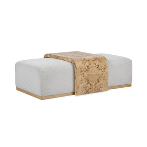 Kenan Rectangle Ottoman Coffee Table - Creamy Ivory