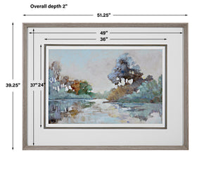Morning Lake Watercolor Framed Print