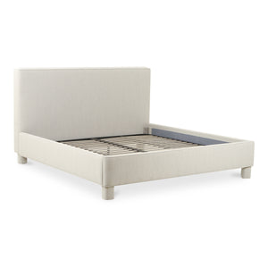 Ichigo Queen Bed in Light Grey Upholstery