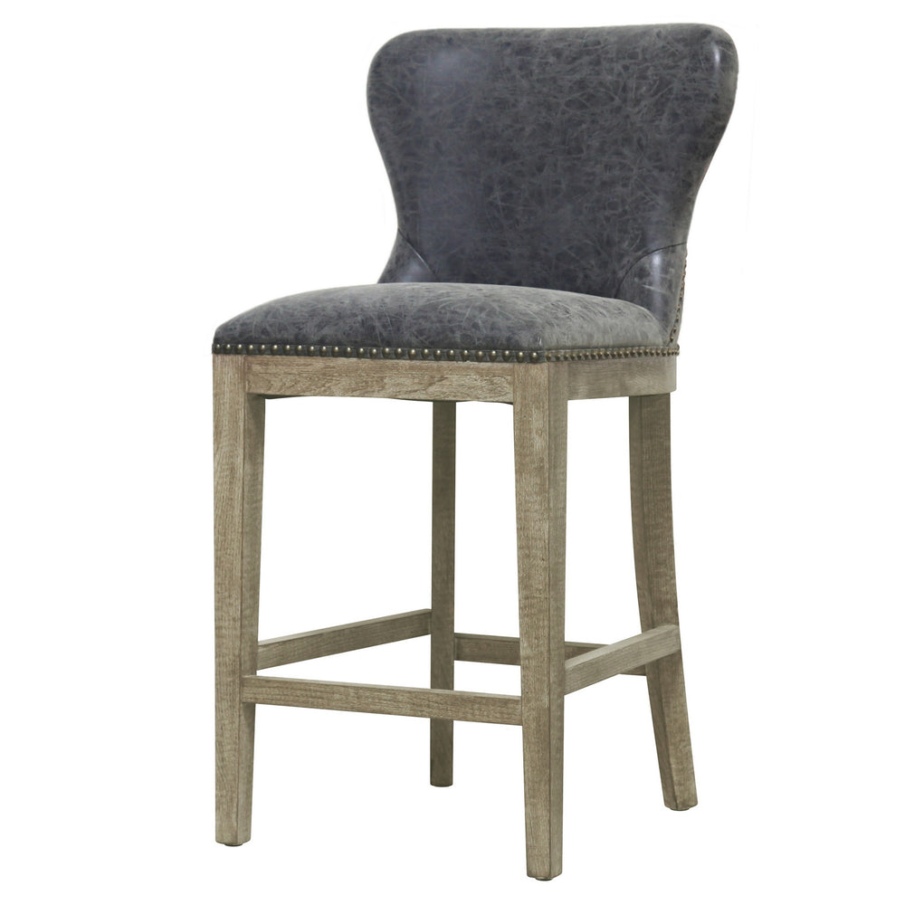 Dorsey Counter Stool Drift Wood Legs In Nubuck Charcoal