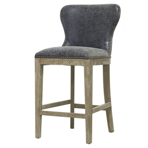 Dorsey Counter Stool Drift Wood Legs In Nubuck Charcoal