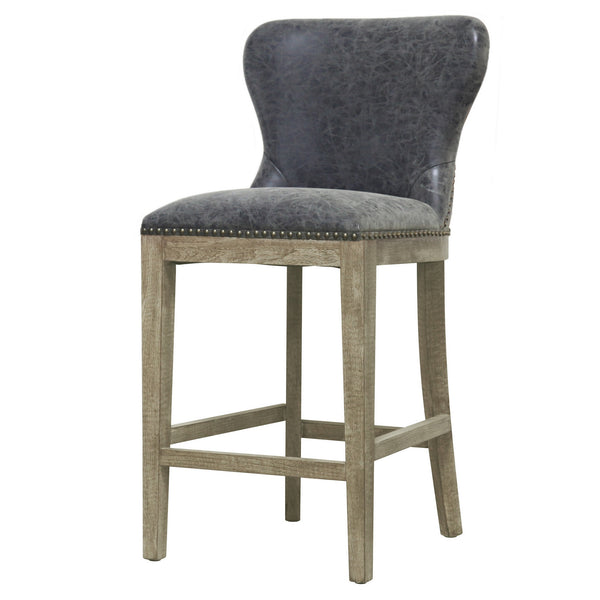 Dorsey Counter Stool Drift Wood Legs In Nubuck Charcoal