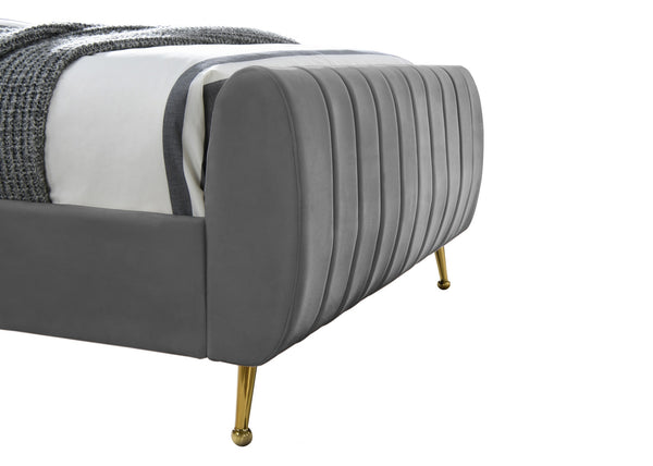 Marcos Twin Bed In Grey Velvet