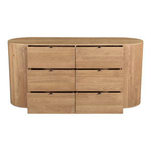 Moe's Theo 6 Drawer Dresser in Natural Oak