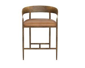 ZANATTA COUNTER STOOL - TAN LEATHER