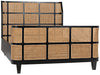 Porto Queen Bed in Hand-Rubbed Black Mahogany with Caning Detail
